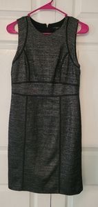 Ann Taylor poly black sleeveless dress